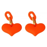 oorbellen stekers hartje oranje