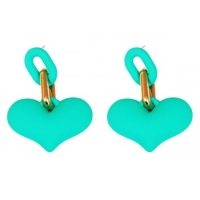 oorbellen stekers hartje zeegroen