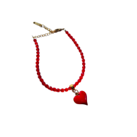 Rode kralenarmband met hart