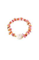 Schelp armband roze