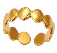 Schelpen ring goudkleurig