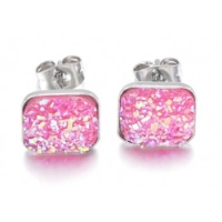 Stainless Steel oorstekers roze