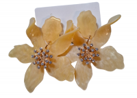 Statement bloem oorbellen Geel/ goudkleurig