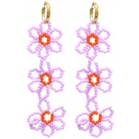 Statement bloemoorbellen lila / oranje