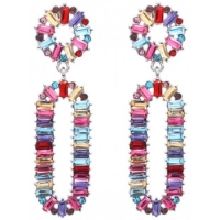 Statement oorbellen  multicolor Crystals