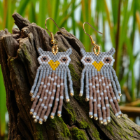 Uiltjes oorbellen brick stitch