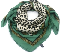 Zijde look bandana 70 x 70 donker groen