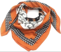 Zijde look bandana 70 x 70 Oranje zwart