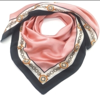 Zijde look bandana 70 x 70 Roze zwart