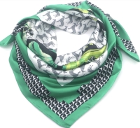 Zijde look bandana 70 x 70 Zwart groen