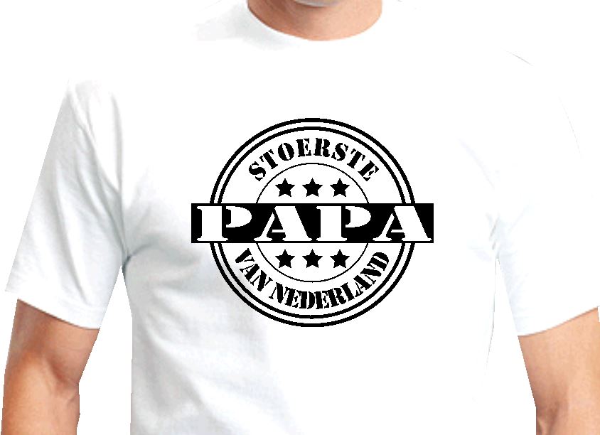 T-shirt met stempel  Stoerste papa t/m 5XL